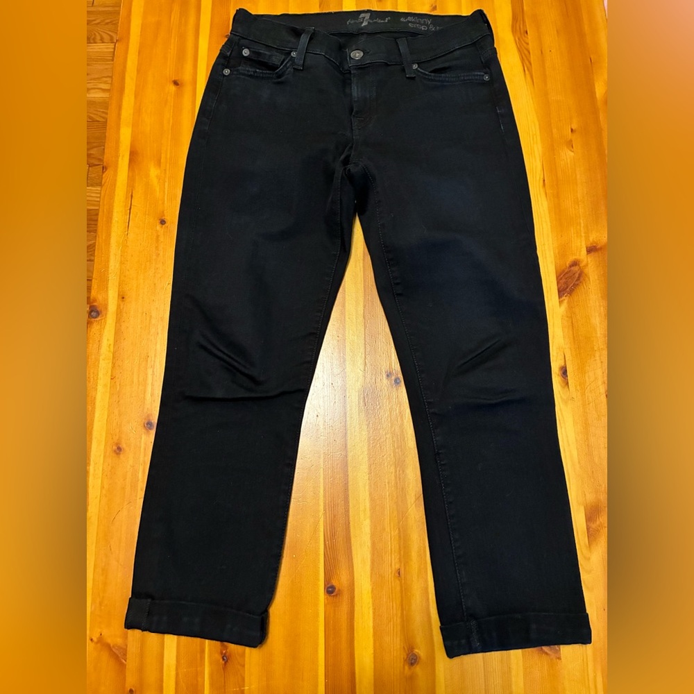 7 For All Mankind Women's Black Ankle Jeans